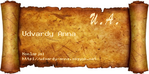 Udvardy Anna névjegykártya