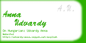 anna udvardy business card